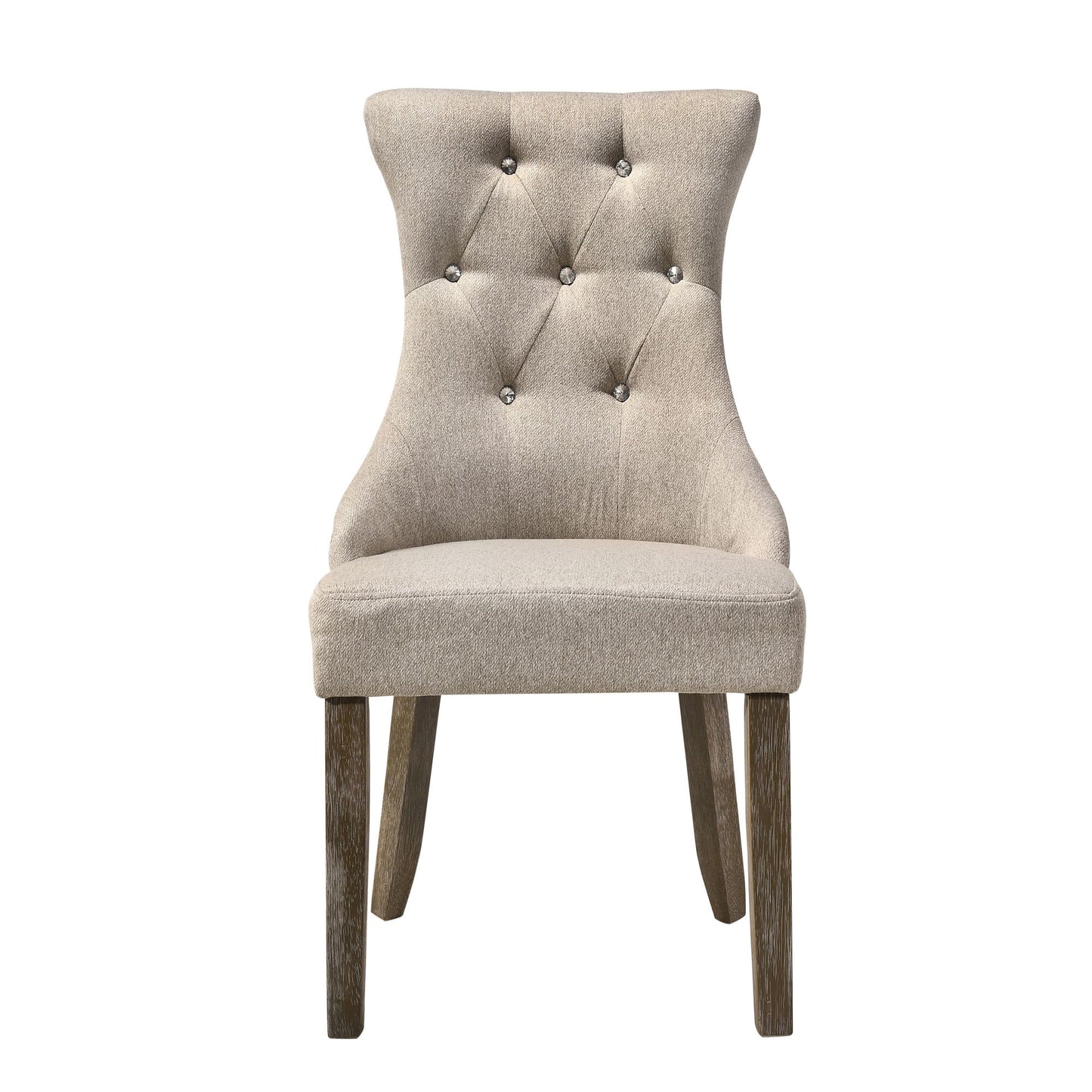 Beige and Reclaimed Grey Tufted Back Side Chairs (Set of 2) image 2