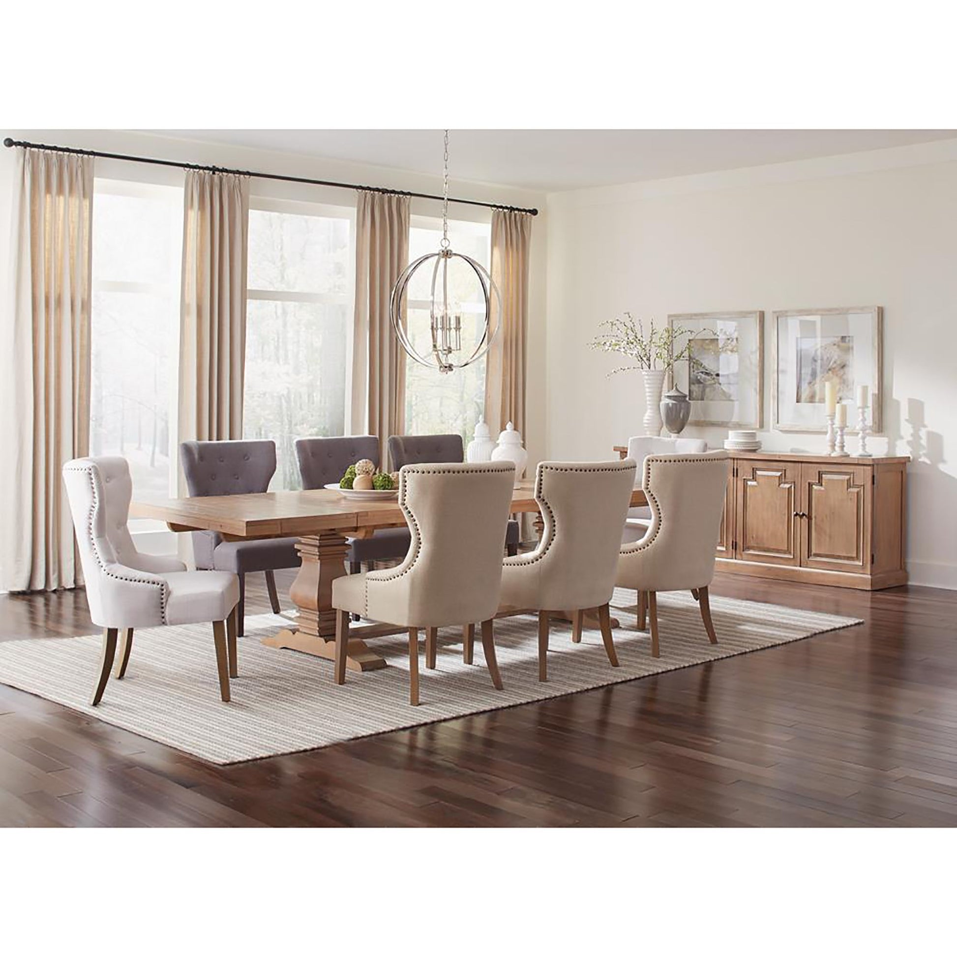 Beige and Rustic Smoke Tufted Dining Chair image 4