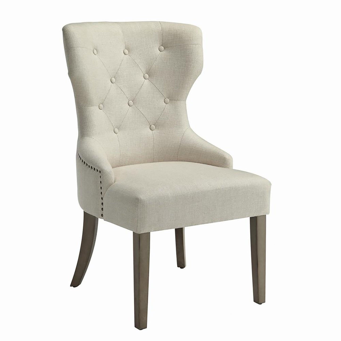 Beige and Rustic Smoke Tufted Dining Chair image 1