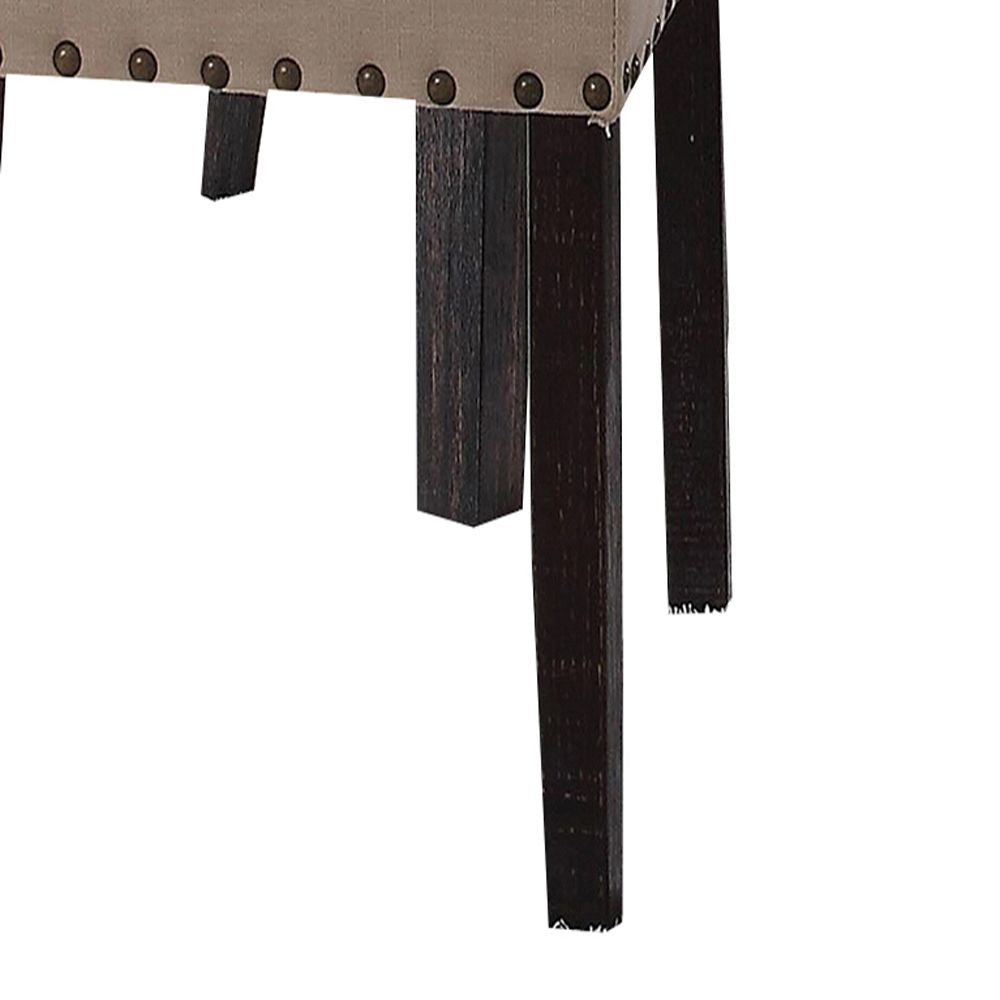 Beige and Salvage Dark Oak Upholstery Side Chair (Set of 2) image 3