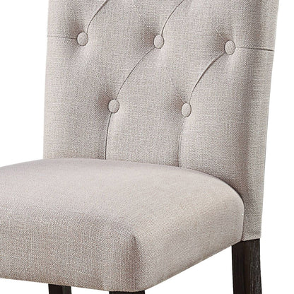 Beige and Weathered Espresso Tufted Back Side Chairs (Set of 2) image 6