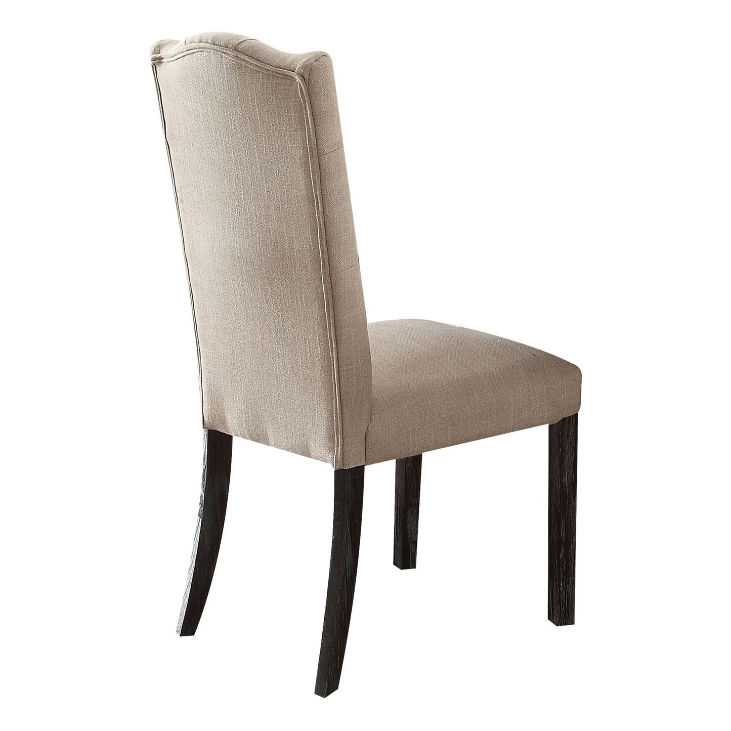 Beige and Weathered Espresso Tufted Back Side Chairs (Set of 2) image 4
