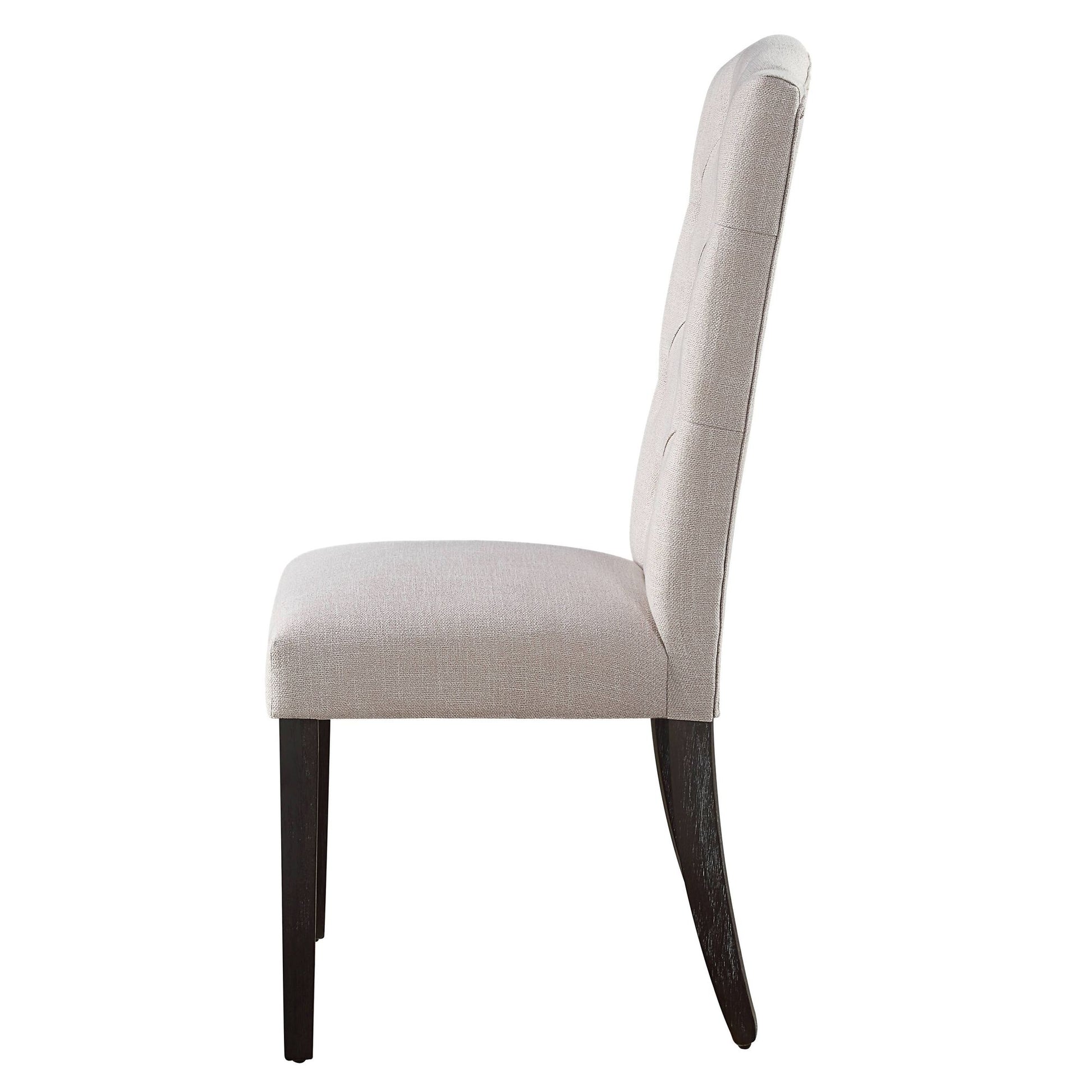 Beige and Weathered Espresso Tufted Back Side Chairs (Set of 2) image 3