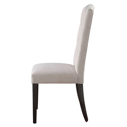 Beige and Weathered Espresso Tufted Back Side Chairs (Set of 2) image 3