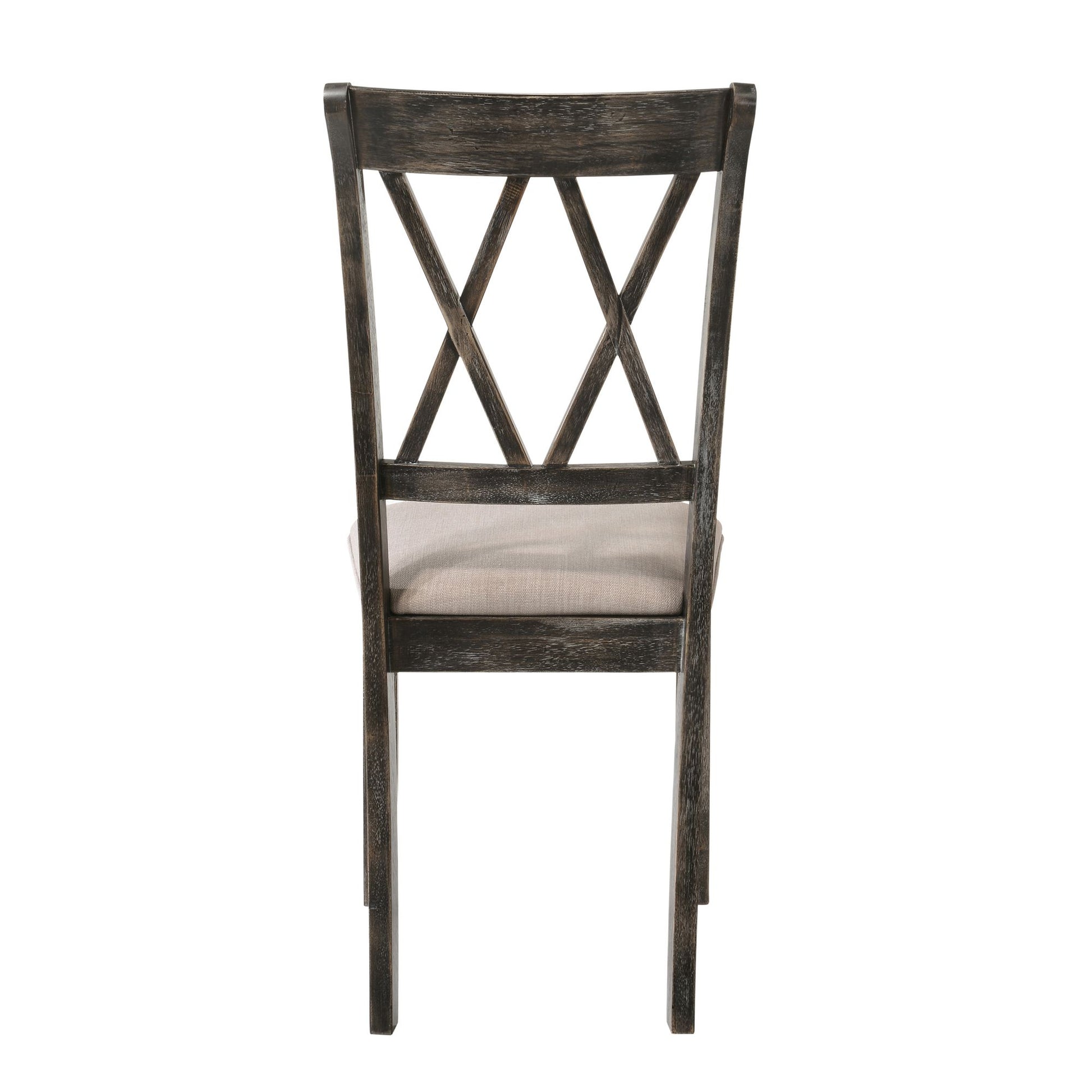 Beige and Weathered Grey Cross Back Side Chairs (Set of 2) image 4