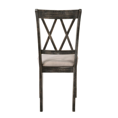 Beige and Weathered Grey Cross Back Side Chairs (Set of 2) image 4