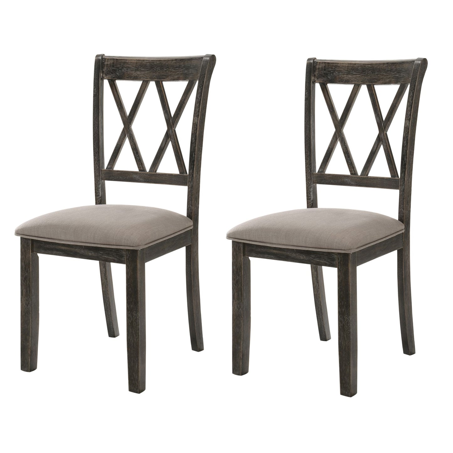 Beige and Weathered Grey Cross Back Side Chairs (Set of 2) image 1