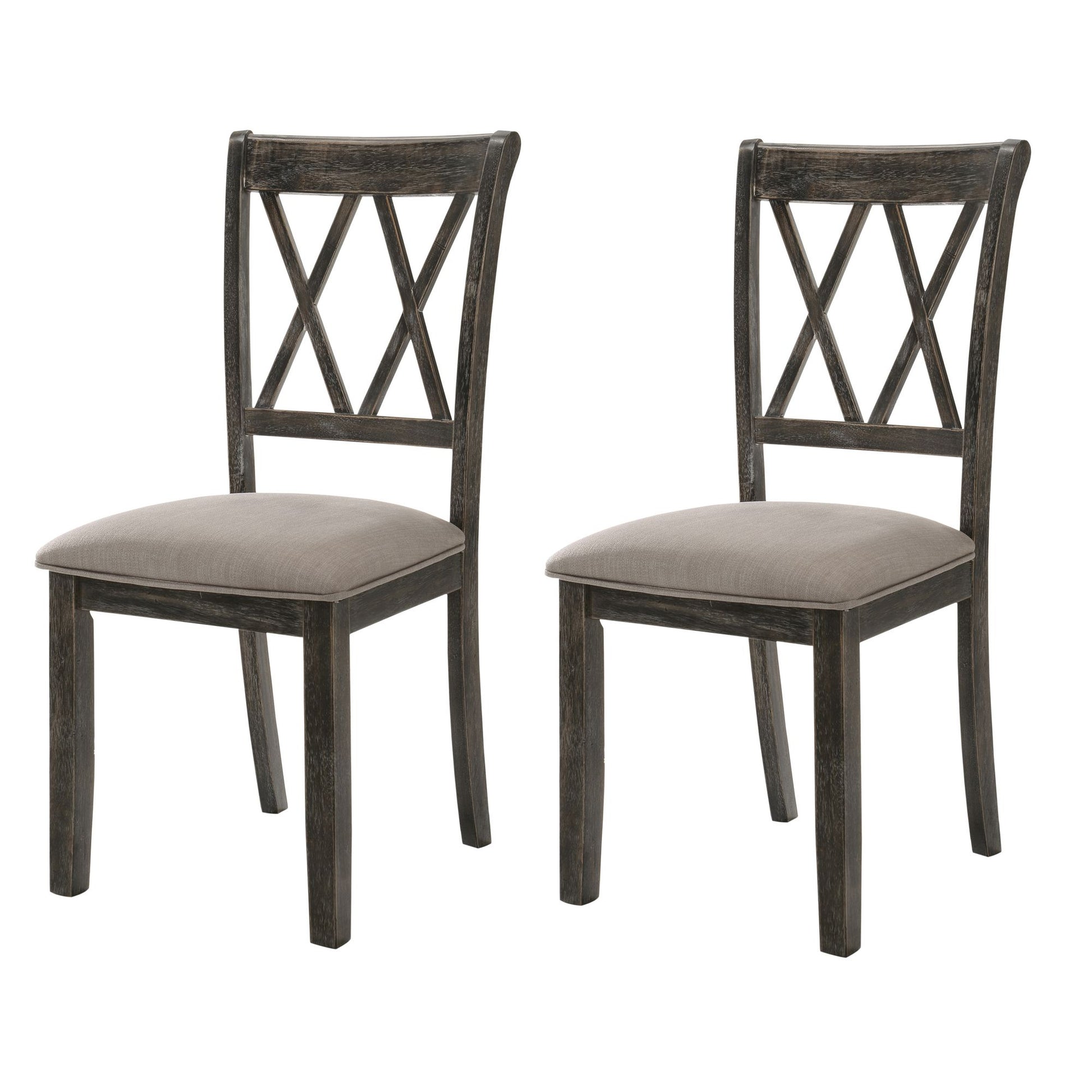 Beige and Weathered Grey Cross Back Side Chairs (Set of 2) image 1