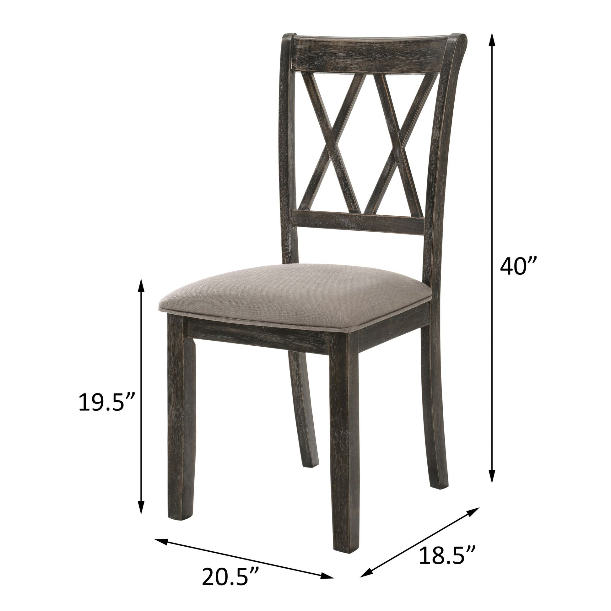 Beige and Weathered Grey Cross Back Side Chairs (Set of 2) image 6