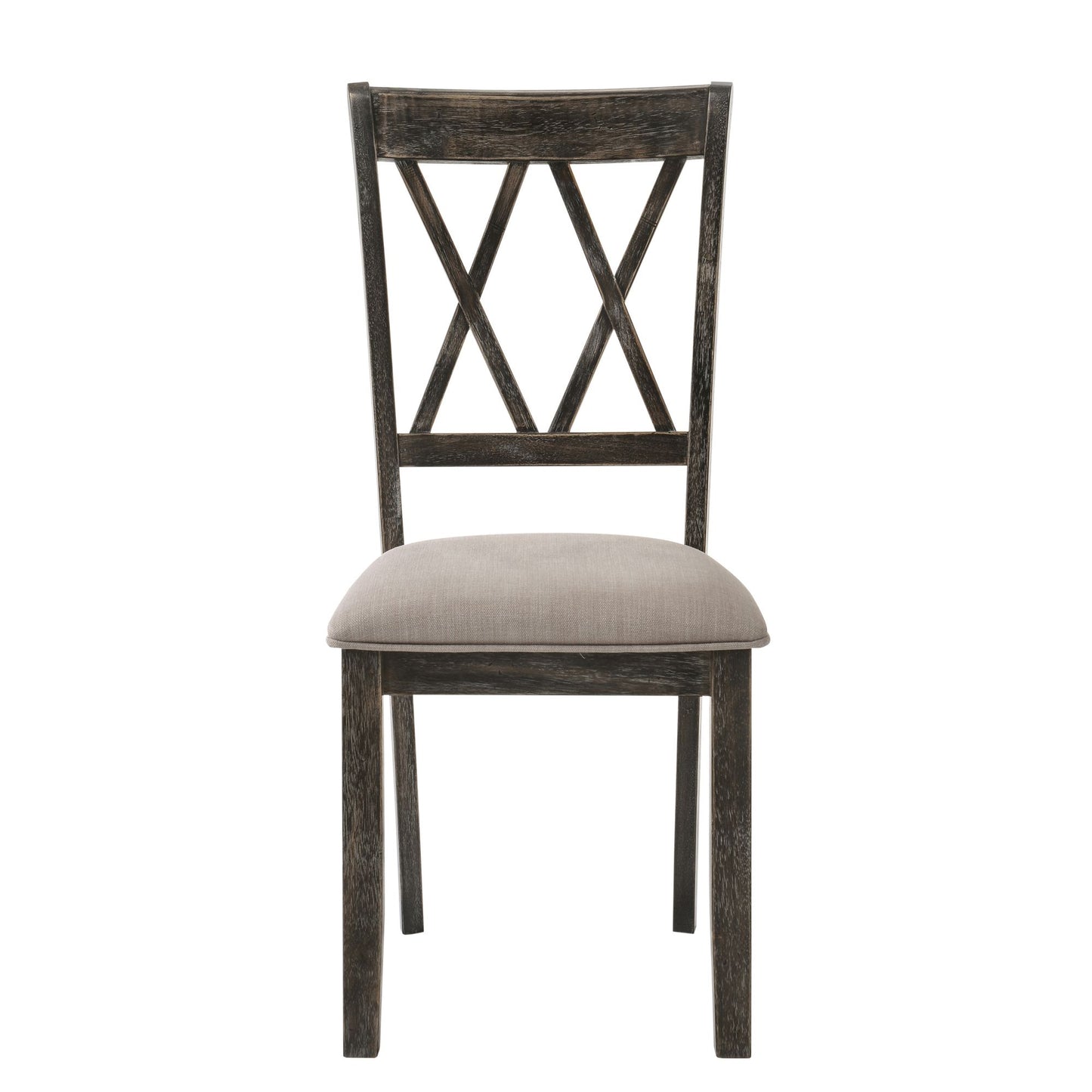 Beige and Weathered Grey Cross Back Side Chairs (Set of 2) image 2