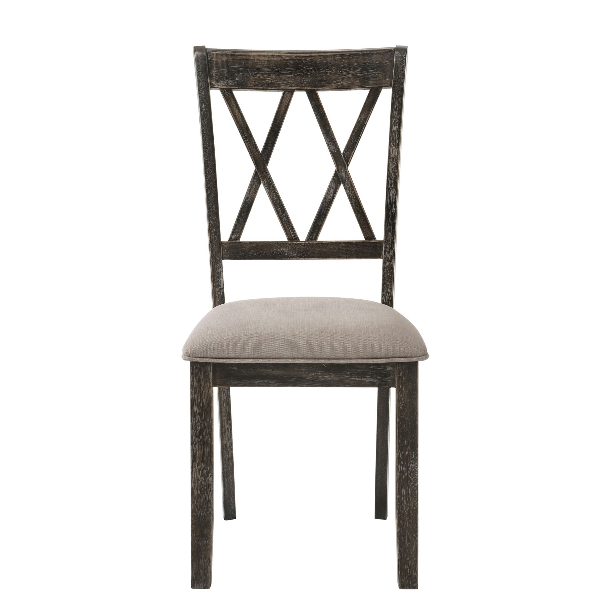 Beige and Weathered Grey Cross Back Side Chairs (Set of 2) image 2