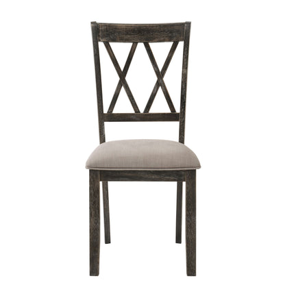 Beige and Weathered Grey Cross Back Side Chairs (Set of 2) image 2