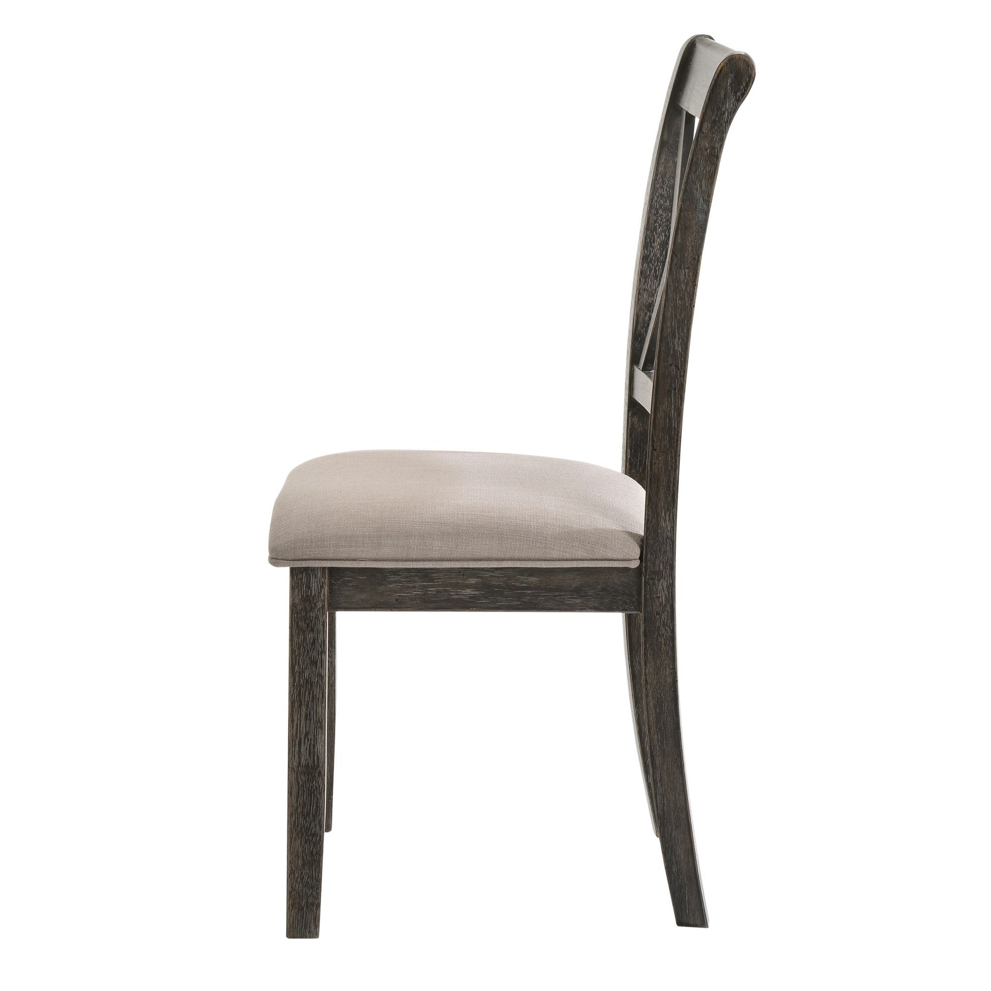 Beige and Weathered Grey Cross Back Side Chairs (Set of 2) image 3