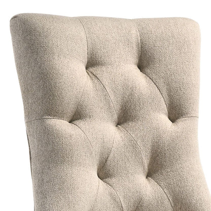 Beige and Weathered Oak Tufted Back Parson Chairs (Set of 2) image 5