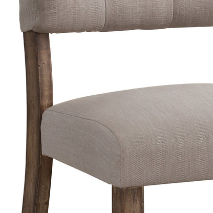 Beige and Weathered Oak Tufted Back Side Chairs (Set of 2) image 3
