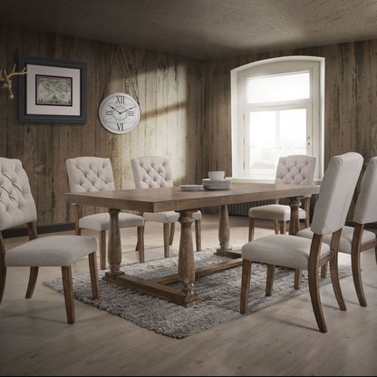Beige and Weathered Oak Tufted Back Side Chairs (Set of 2) image 5