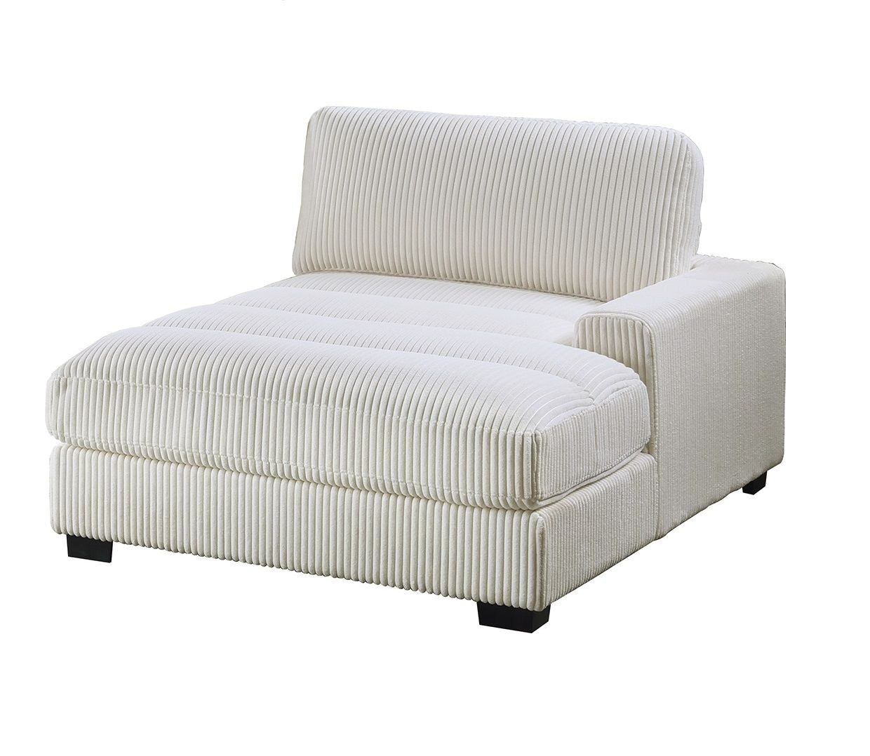 Beige corduroy modular sectional set - alternate angle