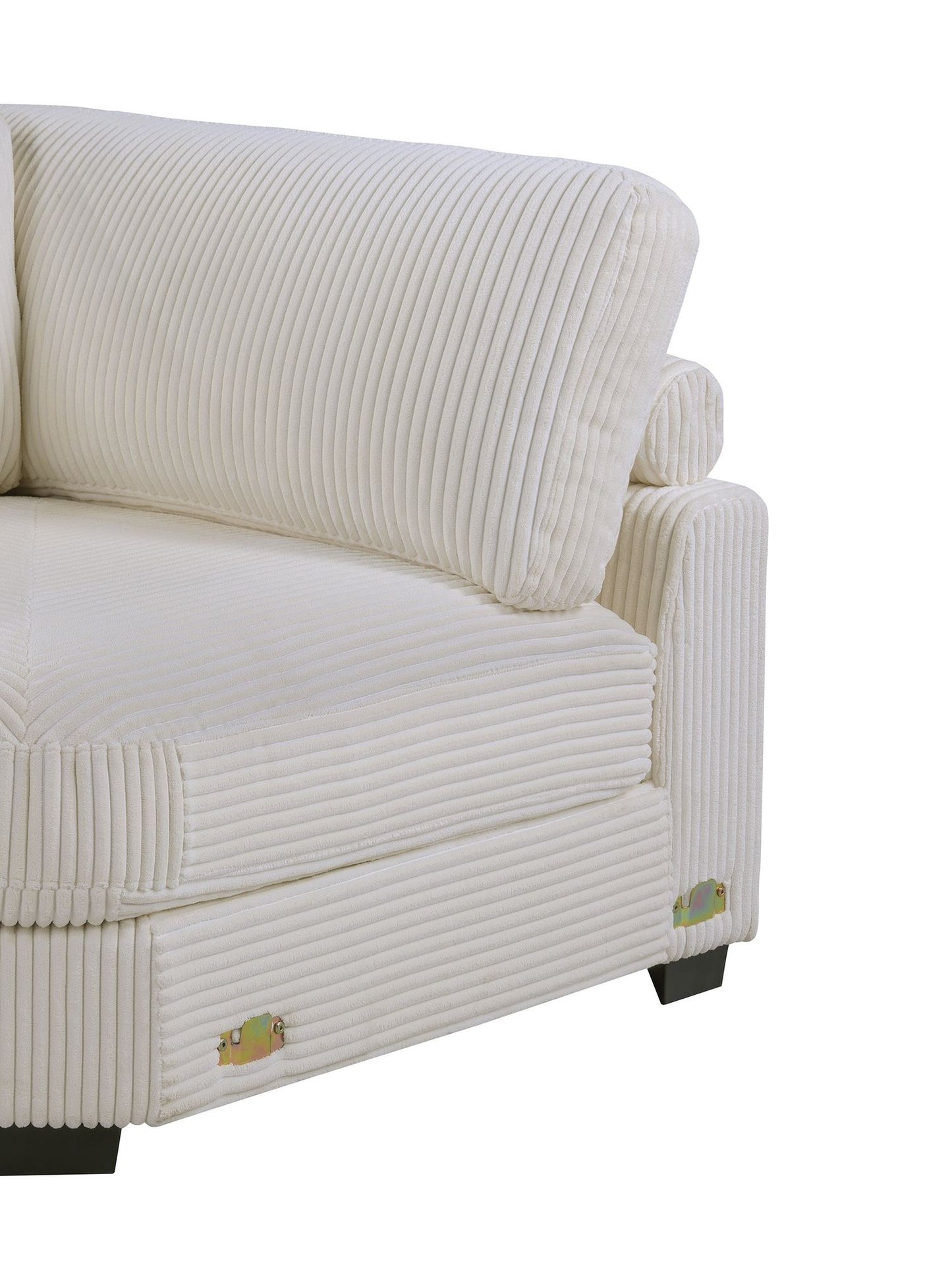 Beige corduroy RAF chaise - angle view