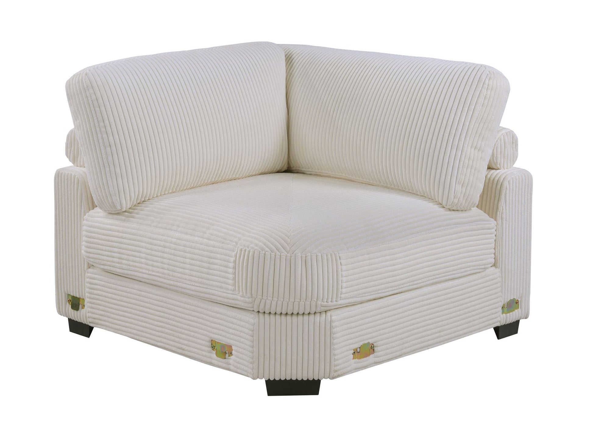Beige corduroy corner wedge - top view