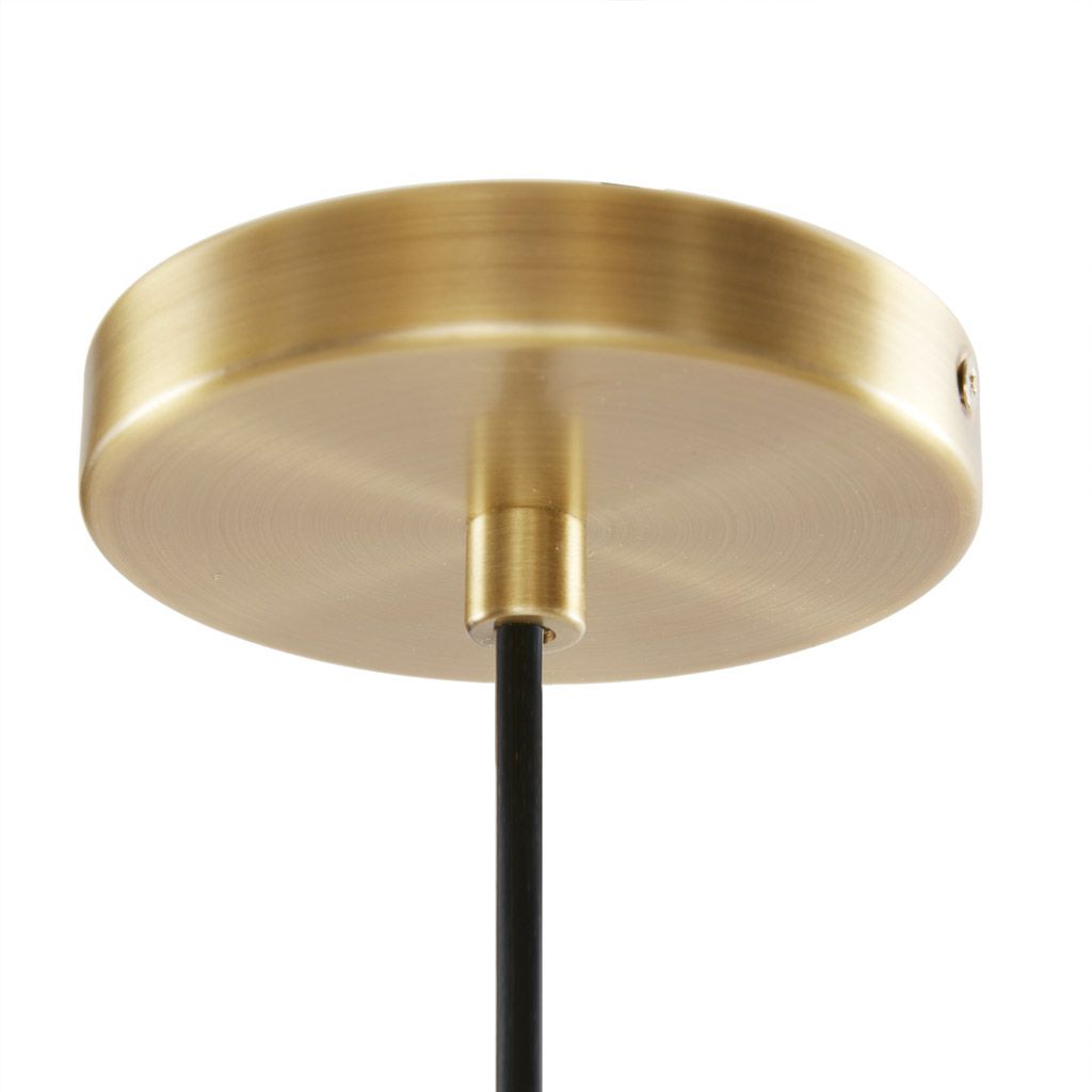 Bell shaped pendant light with canopy and cord detail