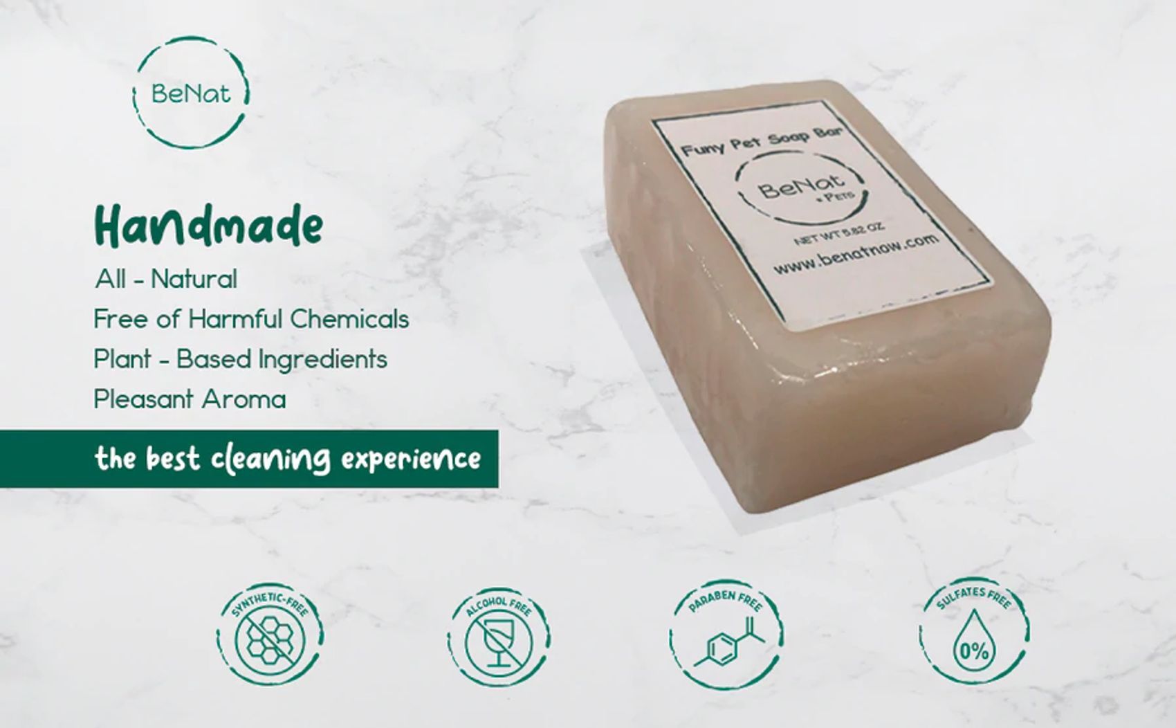 BeNat All-Natural Furry Pet Soap Bar | Organic Lavender, Coconut & Citronella Flea Prevention Dog Shampoo | Calming & So image 4