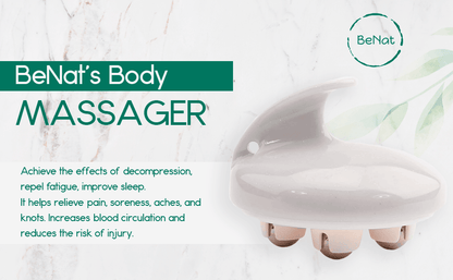 BeNat Rolling Body Massager - Ergonomic Stainless Steel Roller & Deep Tissue Cellulite Massage Tool for Muscle Relief, T image 2