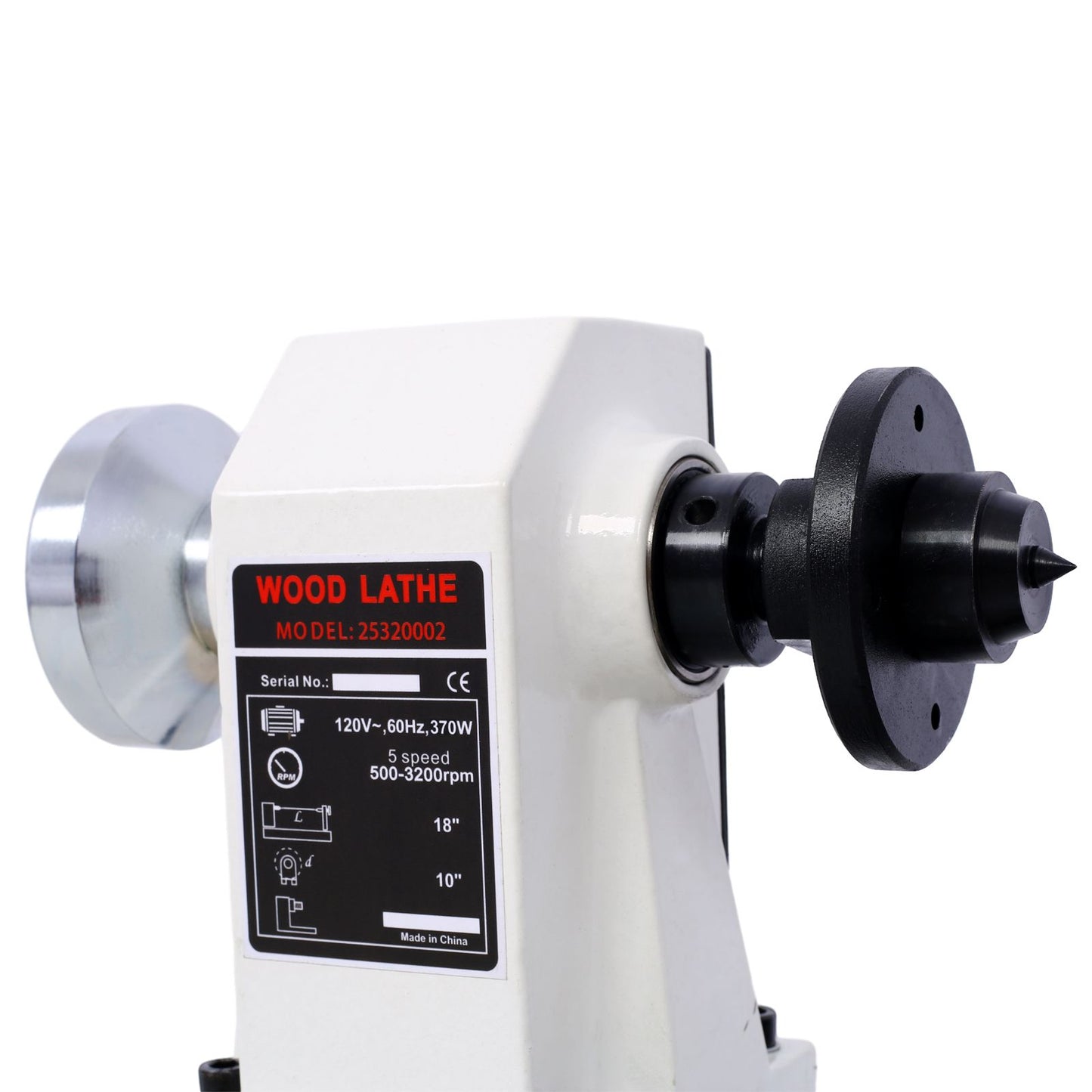 Benchtop Wood Lathe 10" x 18" Wood Lathe Machine 5 Variable Speeds 500/750/1150/1800/3200RPM Mini Wood Turning Lathe for image 13