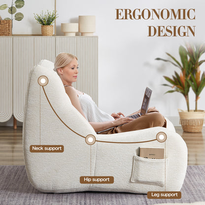 Bean Bag Chair for Adults with Armrests - Oversized Comfy Beanbag Lounge Lazy Floor Sofa Accent Chair for Living Room, Bedroom image 5