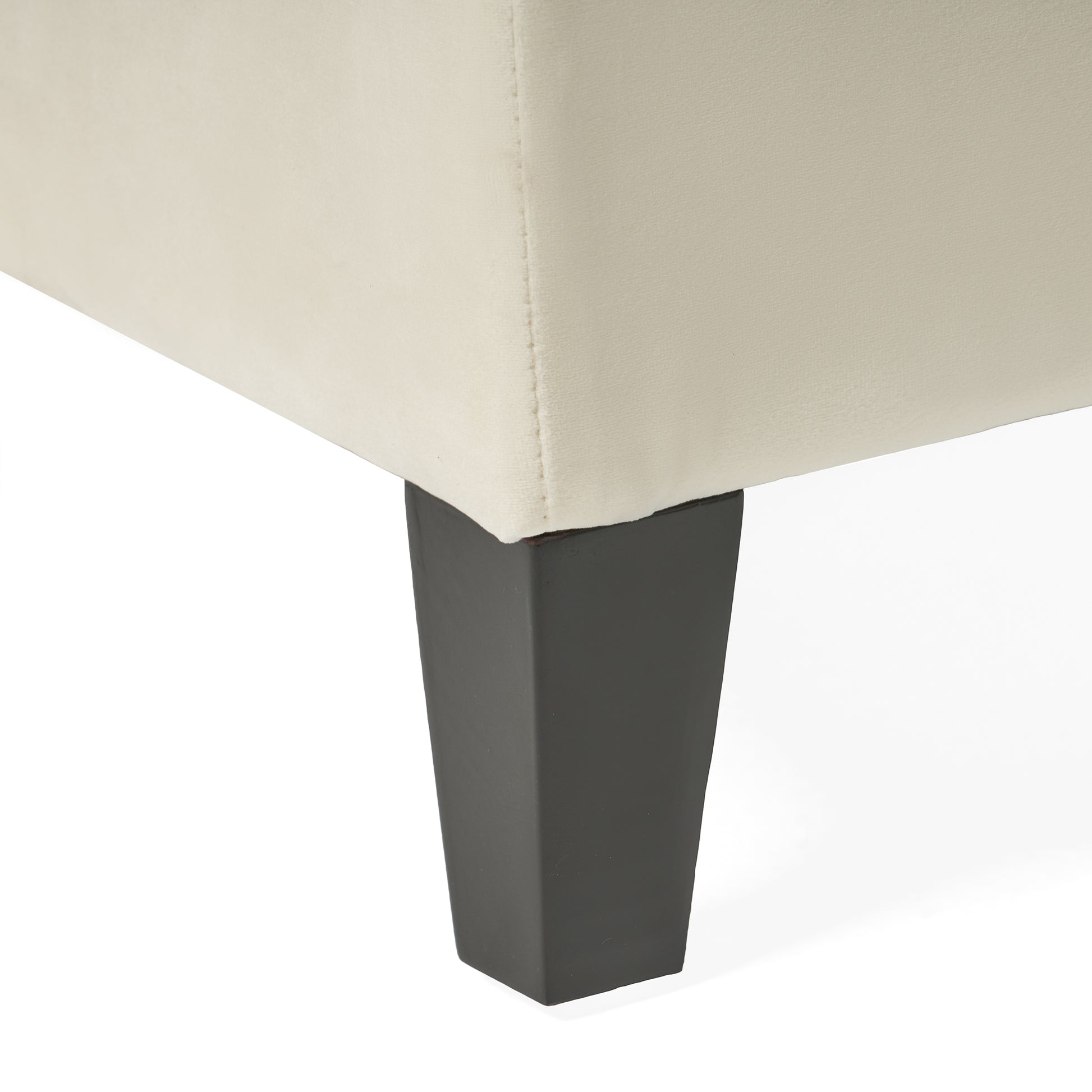 Button - Tufted and Diamond - Stitched Storage Ottoman, Beige image 8
