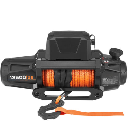 Electric Winch, 13500 lbs Load Capacity, 12V DC Truck Winch with 3/8 in x 92 ft Synthetic Rope, Wireless & Wired Remote Control, IP67 Waterproof for Towing Off-Road SUV, Jeep, Trailer, Boat image 2