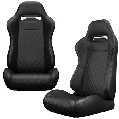 2PC Universal Racing Seats Stitch PVC Leather Reclinable Carbon Look Leather Back With Adjustor Slider(Not Including Seat Bracket) 1 box of 2 pieces image 10