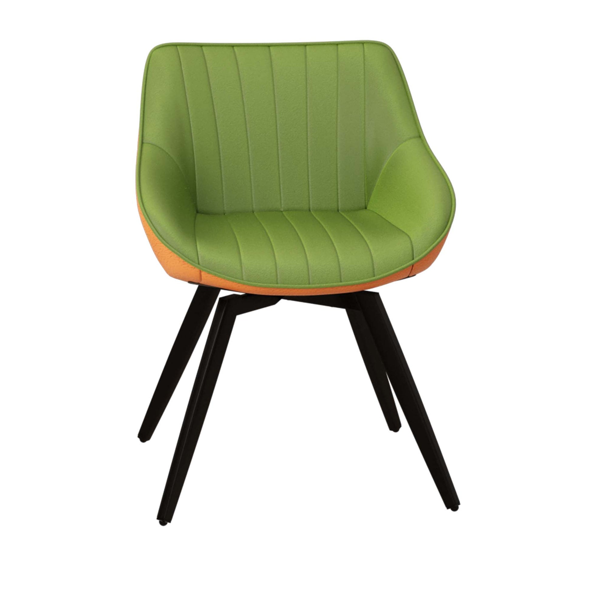 A set of 4 dining chairs, medieval modern kitchen dining chair, PU decorative chairs with black metal legs, suitable for home&kitchen (Green and Orange) image 12