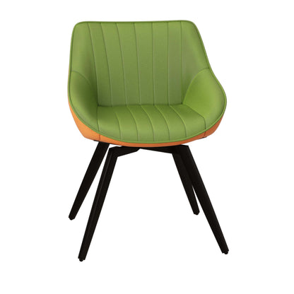 A set of 4 dining chairs, medieval modern kitchen dining chair, PU decorative chairs with black metal legs, suitable for home&kitchen (Green and Orange) image 12