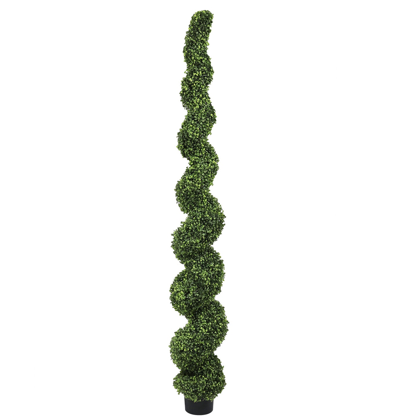 7FT Spiral Topiary Trees Artificial Outdoor Faux Boxwood Plants Large Twisted Green Potted Trees with Light Green Leaves for Garden Front Porch Patio Planter Decoration, 1pc/set image 2