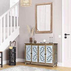 22x30 Inches Wooden Framed Bathroom Mirror - Farmhouse Style