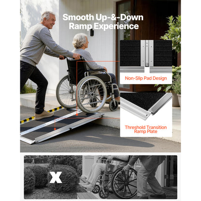 Portable Wheelchair Ramp, 3FT, Non-Slip Aluminum Folding Handicap Ramp for Wheelchair, 800 lbs Capacity, Door Threshold Ramps for Home Steps, Stairs, Entry, Threshold, Doorways, Scooter, Curbs image 8