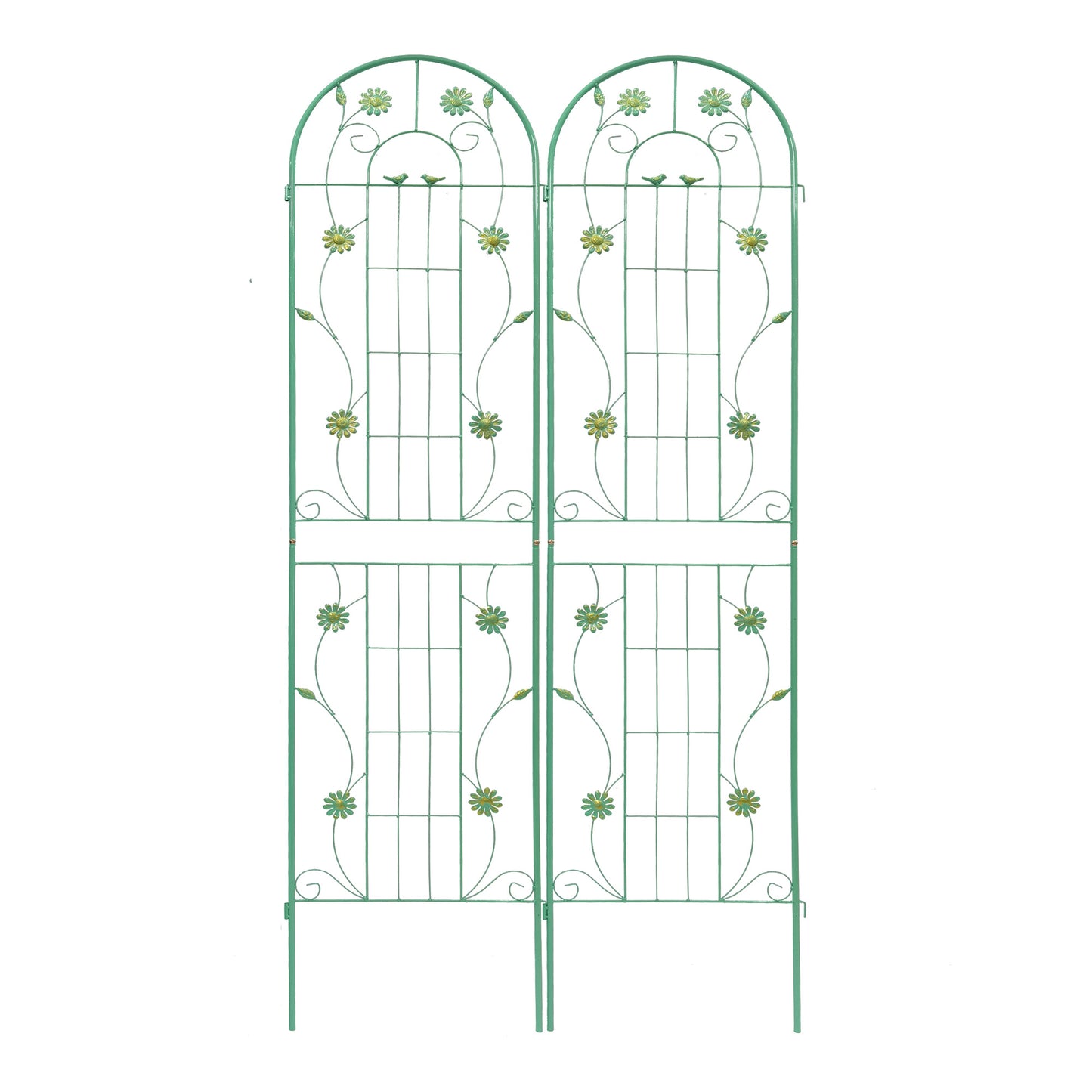 4 Pack Metal Garden Trellis 86.7" x 19.7" Rustproof Trellis for Climbing Plants Outdoor Flower Support Green image 12