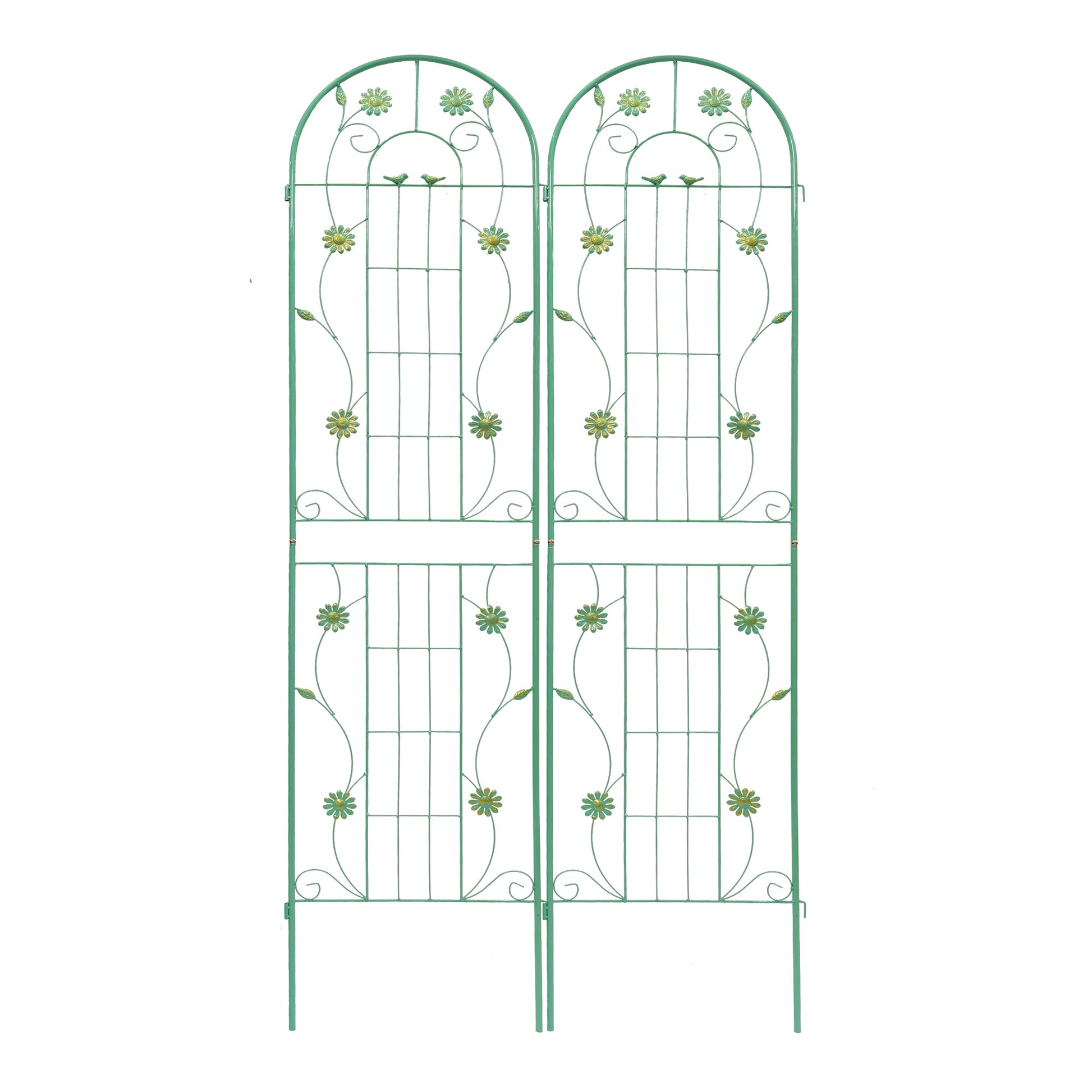 4 Pack Metal Garden Trellis 86.7" x 19.7" Rustproof Trellis for Climbing Plants Outdoor Flower Support Green image 12