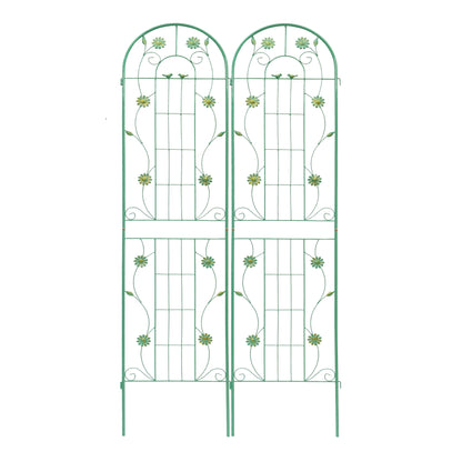 4 Pack Metal Garden Trellis 86.7" x 19.7" Rustproof Trellis for Climbing Plants Outdoor Flower Support Green image 12