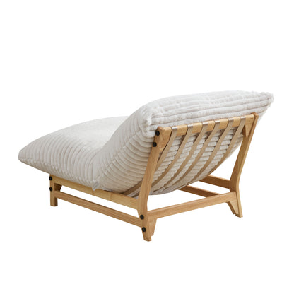 Accent Armless Lazy Sofa, Casual Single Sofa, Corduroy Fabric, For Living Room And Bedroom, With Backrest, Single Seat, OFF-WHITE image 11