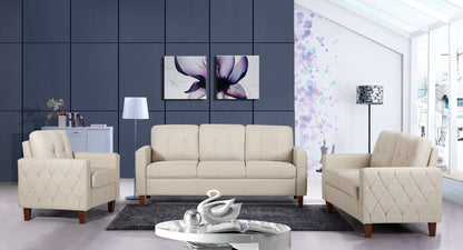 Piped Trim Square Arm Button Tufted Upholstered Accent Chair, Polyester Fabric Single Sofa Chair for Living Room image 6