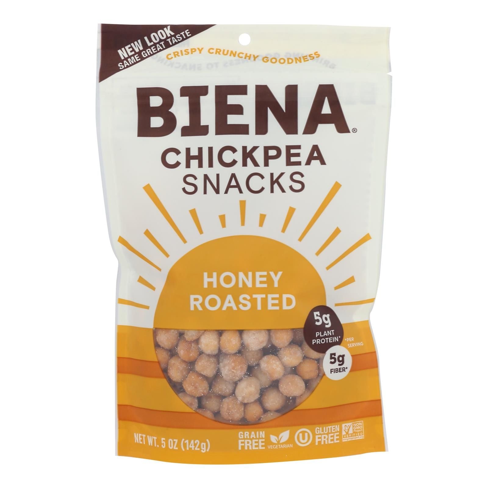 Biena Chickpea Snacks - Honey Roasted - Case Of 8 - 5 Oz. image 2
