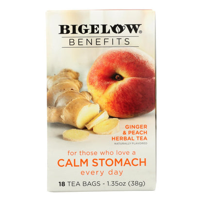 Bigelow Tea Tea - Ginger Peach Stedy Stomach - Case Of 6 - 18 Bag image 1