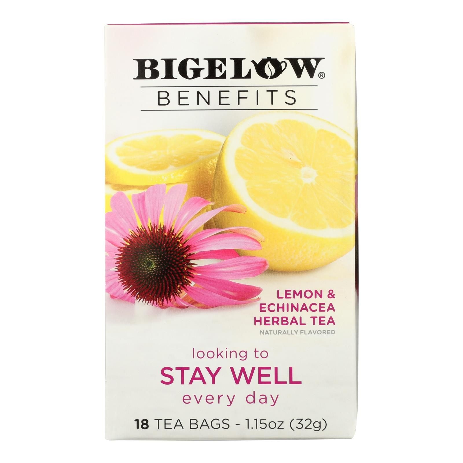 Bigelow Tea Tea - Lemon Echinacea - Stay Well - Case Of 6 - 18 Bag image 1