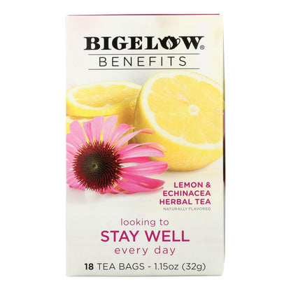 Bigelow Tea Tea - Lemon Echinacea - Stay Well - Case Of 6 - 18 Bag image 1