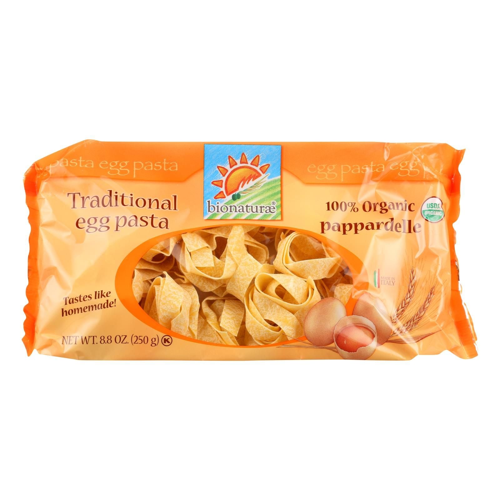 Bionaturae Egg Pasta - Organic Durum Semolina Egg Pappardelle - Case Of 12 - 8.8 Oz. image 1