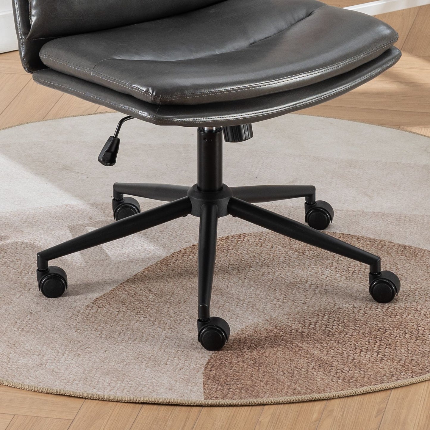Bizerte Adjustable Swivel Criss-Cross Chair, Wide Seat/ Office Chair /Vanity Chair, Gray image 9