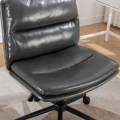 Bizerte Adjustable Swivel Criss-Cross Chair, Wide Seat/ Office Chair /Vanity Chair, Gray image 7