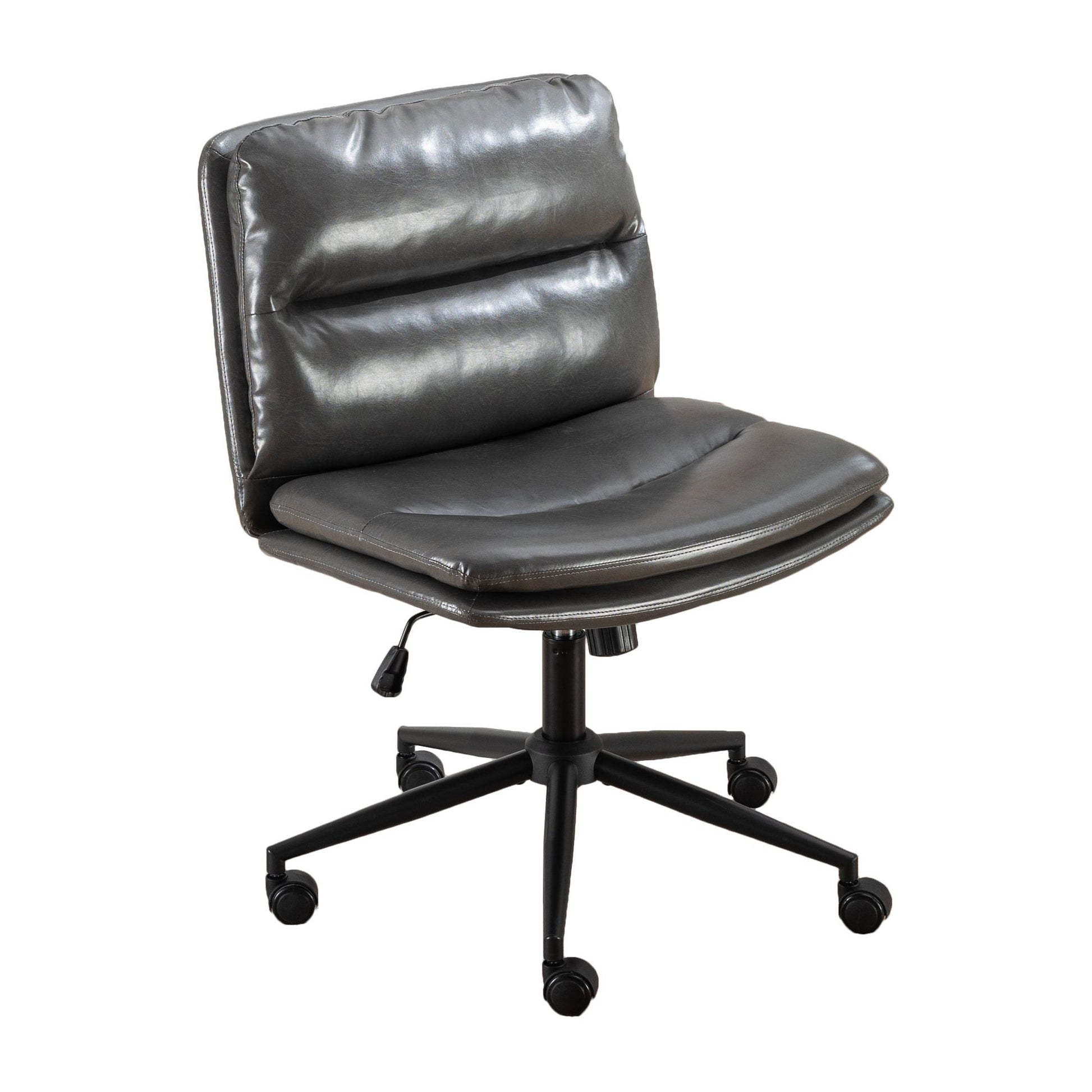 Bizerte Adjustable Swivel Criss-Cross Chair, Wide Seat/ Office Chair /Vanity Chair, Gray image 13