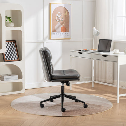 Bizerte Adjustable Swivel Criss-Cross Chair, Wide Seat/ Office Chair /Vanity Chair, Gray image 3